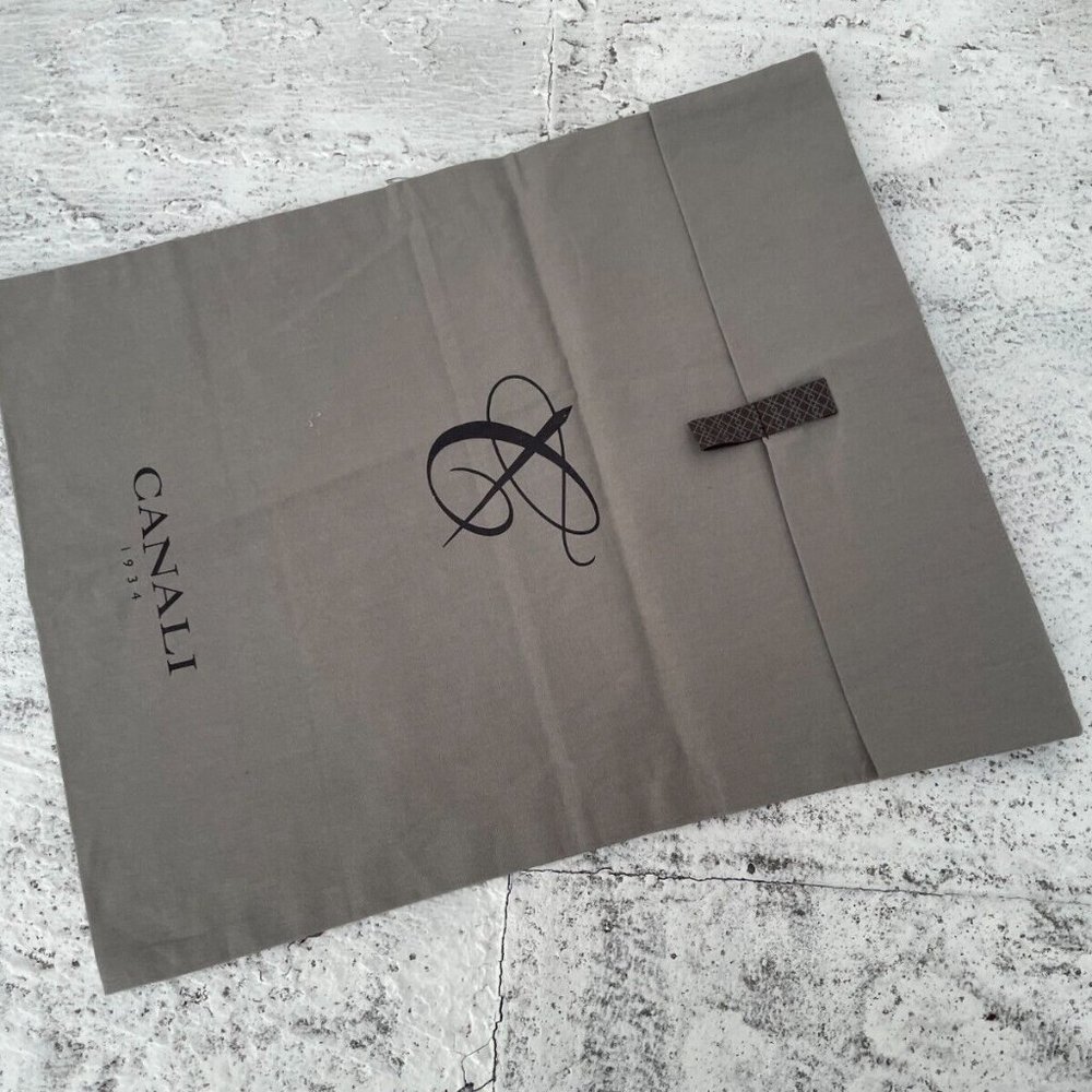 Canali Dust Bag Gray Long Storage Bag with Snap Bag Authentic